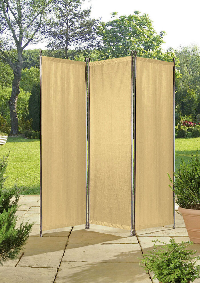 Scherm met stalen buizenframe BEIGE