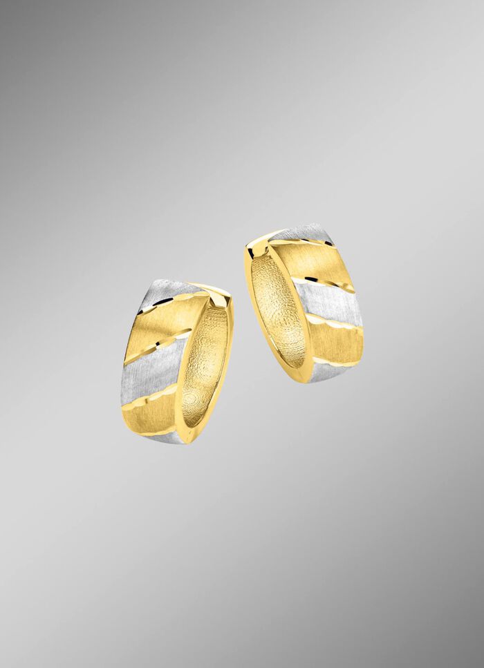 Stijlvolle creolen in een stijlvolle bicolor look 