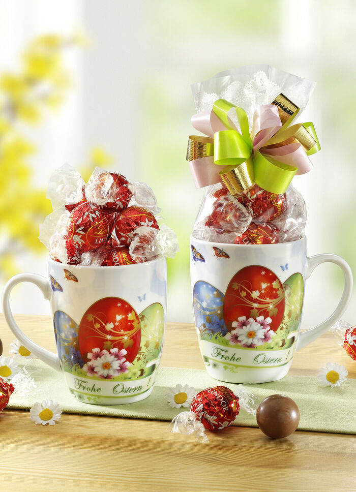 Porseleinen beker met Lindor balletjes 