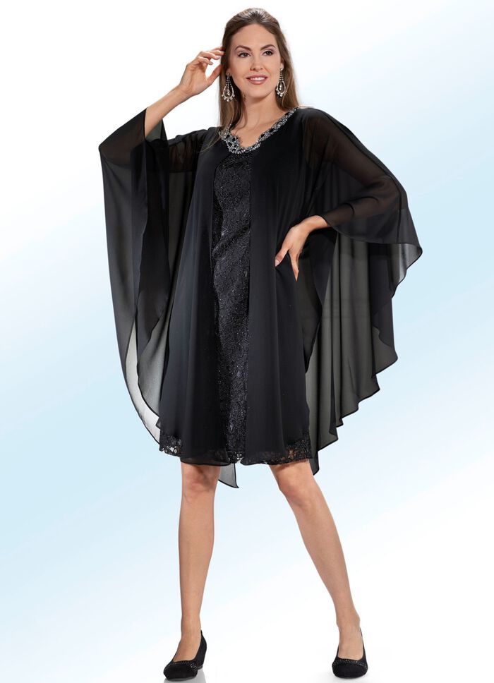 Jurk met fonkelende edelsteen- en pareldecoratie 