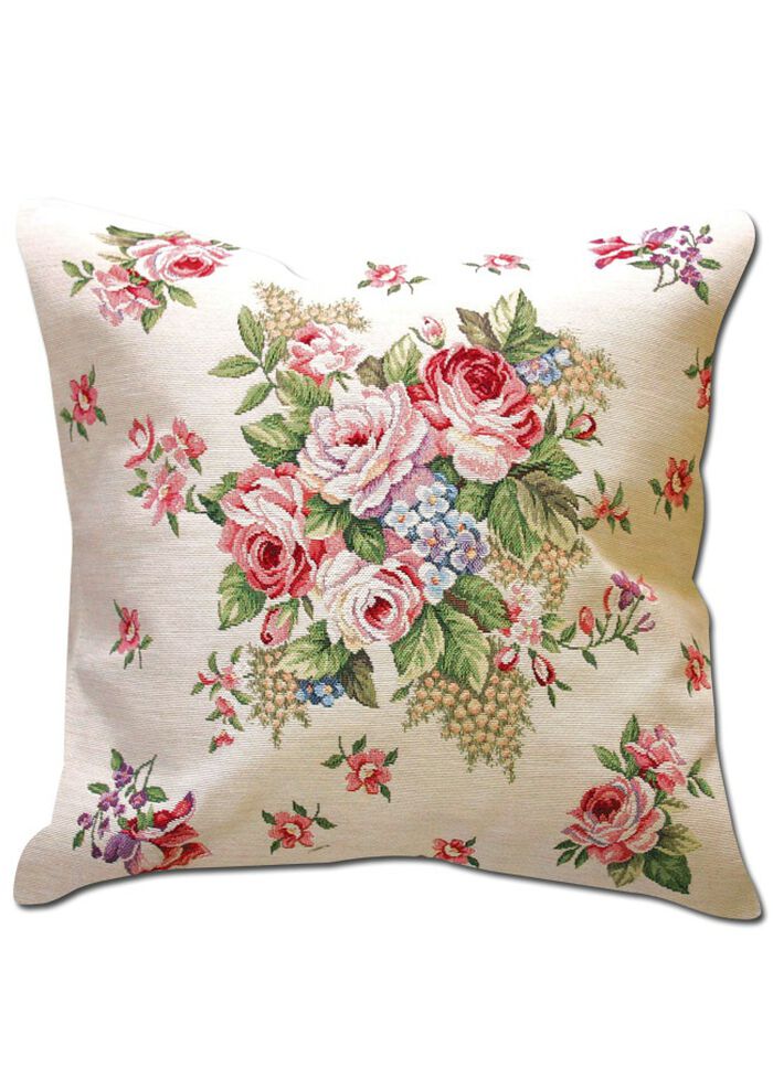 Kussenhoes met bloemmotief MULTICOLOR