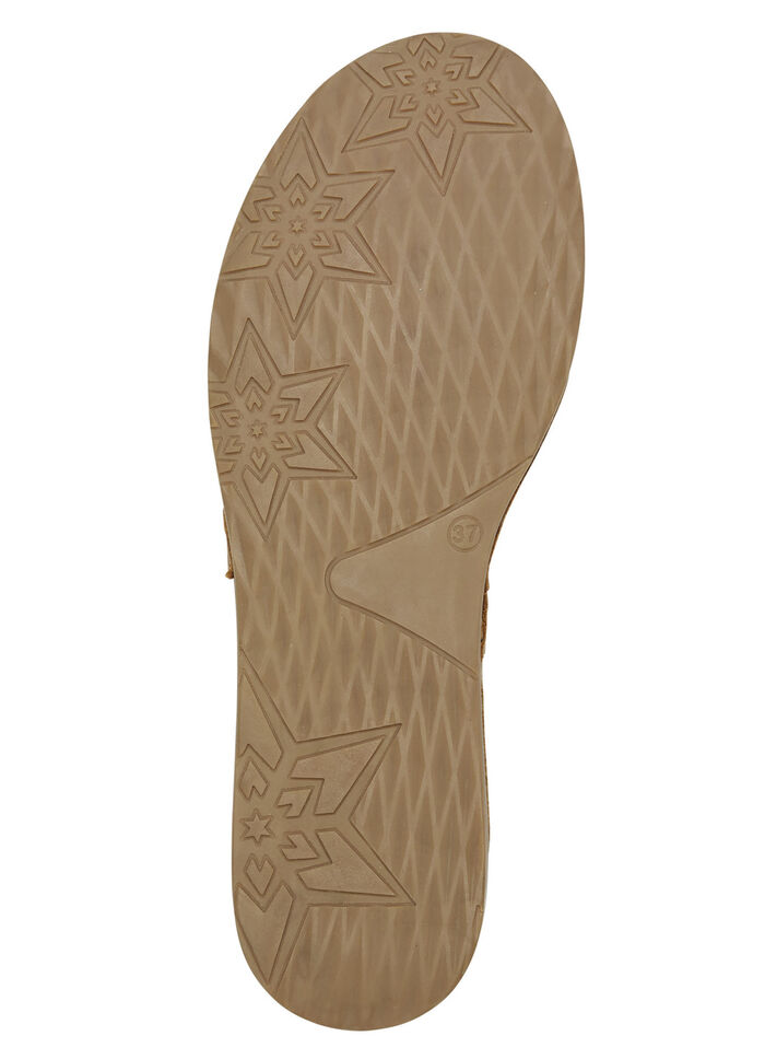 ELENA EDEN pantoffels van rundnappaleer COGNAC MET KIEZELSTEEN