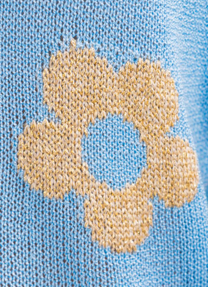 Trui met glitters in bloemmotieven 