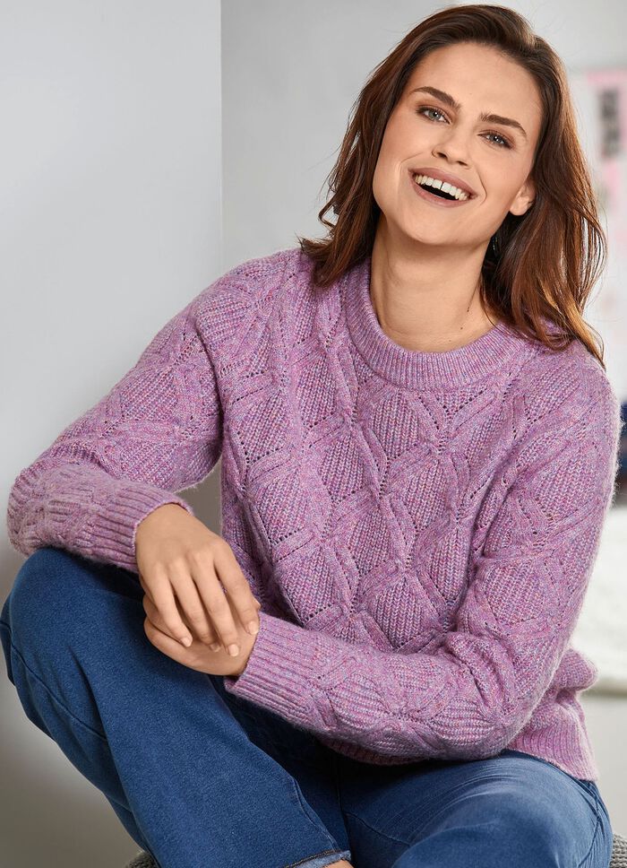 Pullover in hoogwaardige gem&ecirc;leerde look 