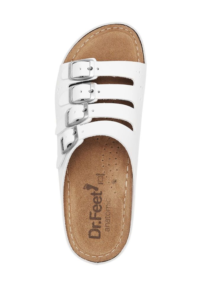 ELENA EDEN muiltjes van gedeeltelijk geperforeerd nappaleer WIT