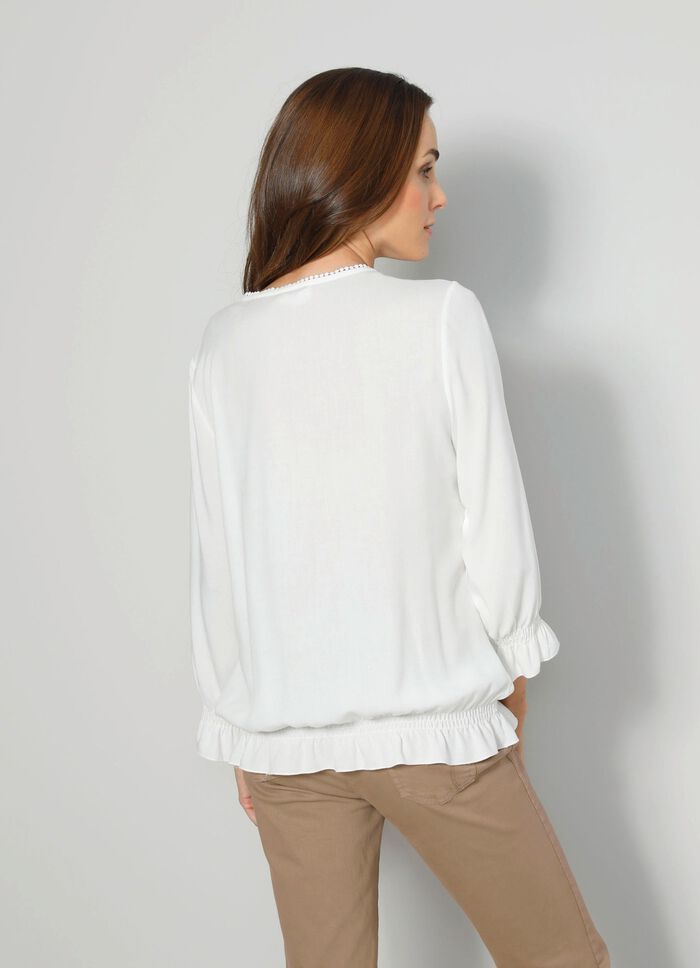 Slip-on blouse met ruches 