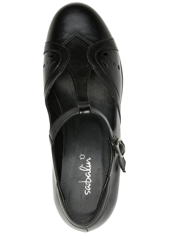 ELENA EDEN, chique damespumps, breedte H, gemaakt van leer ZWART