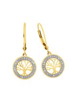 Levensboom oorbellen met diamanten 