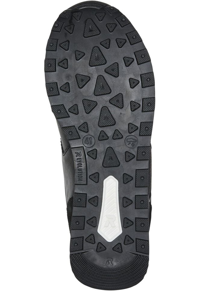 Sneakers met veters en uitneembaar voetbed van textiel ZWART