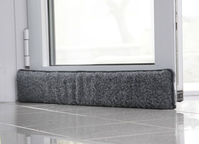 Nieuwe wollen tochtstrip voor deuren ANTHRAZIT