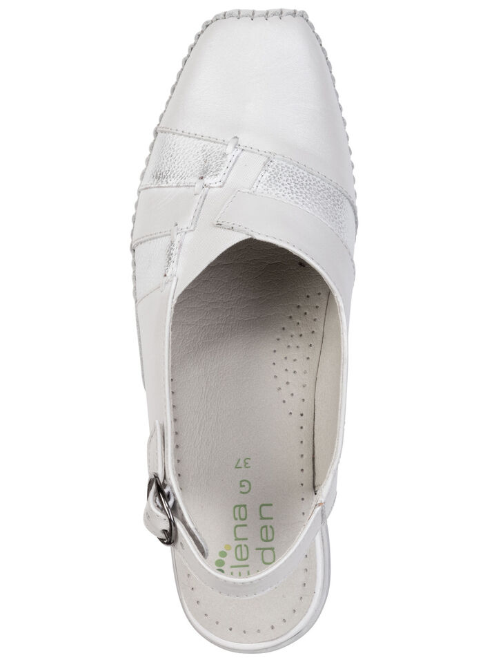 ELENA EDEN, chique damessandalen, breedte G, met elastische band ECRU-SILBER