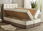 Boxspringbed met topmatras en 2 bedlades BEIGE-BRUIN