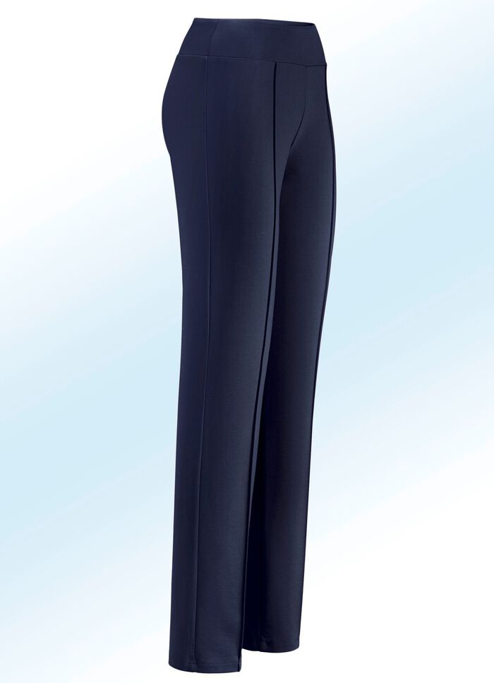 Jerseybroek met hogere, elastische tailleband 