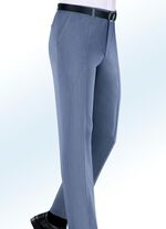Broek "Klaus Models" met elastische taillebandinzetten in 2 kleuren ROOKBLAUW GEM&Ecirc;LEERD