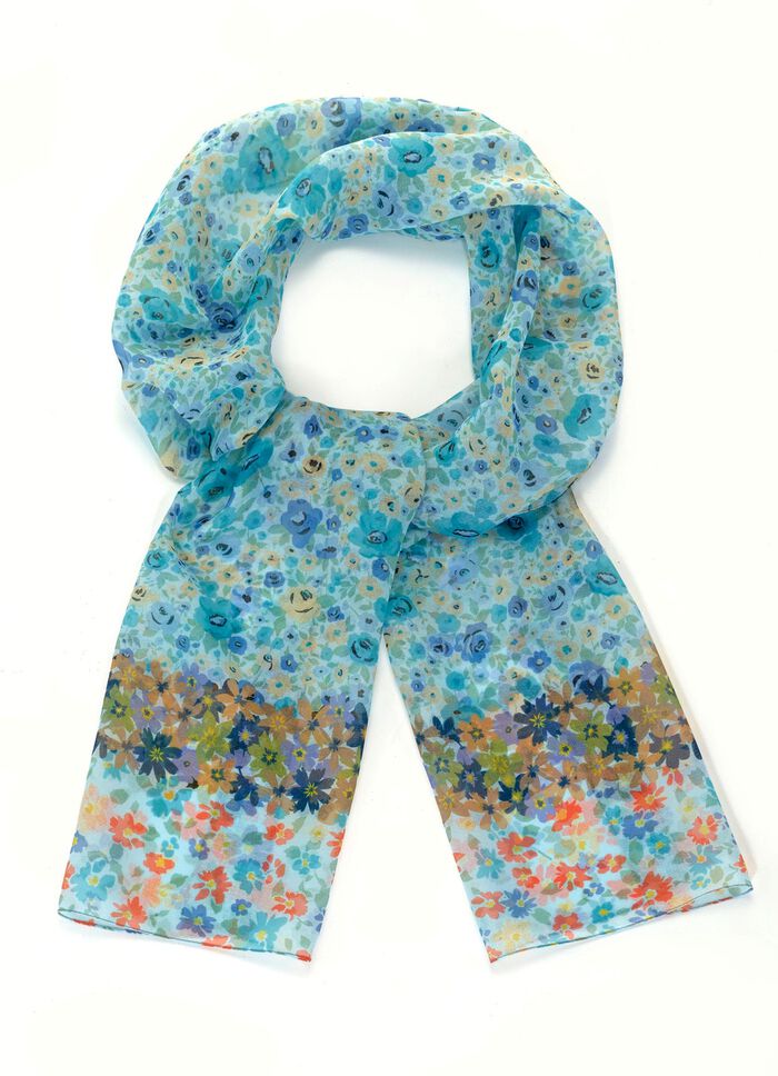 Sjaal met fantasie bloemenmotief 