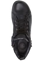 Andrea Conti veterlaarsje met reptiel-reli&euml;f inzetstuk en decoratieve ritssluiting ZWART