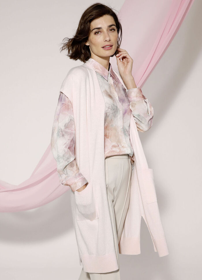 Lang kasjmier gebreid vest 