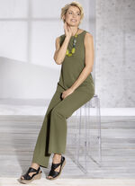 Superzachte broek in een comfortabele wijdte OLIJF