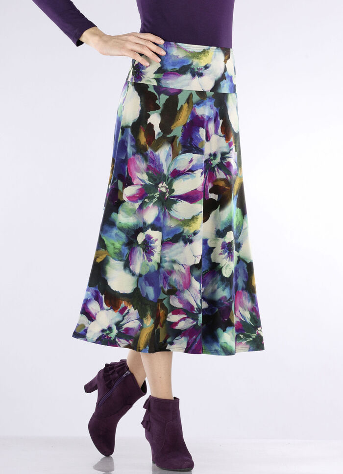 Rok met felgekleurde inkjetprint KONINGSBLAUW/FUCHSIA-GROEN-KLEURRIJK