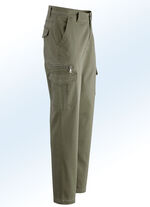 Broek met cargozakken in 3 kleuren OLIJFGROEN