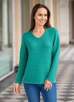 Trui met structuurstrepen OPAAL-JADE GROEN