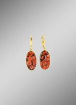 Prachtige unieke stukken: oorbellen met bloemopaal 