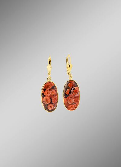 Prachtige unieke stukken: oorbellen met bloemopaal 