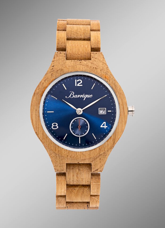 Uniek herenhorloge gemaakt van eikenhout 