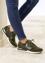 Veterschoenen met uitneembaar voetbed KAKI