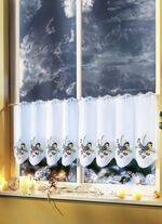 Kort gordijnvogels met Plauen-borduurwerk 