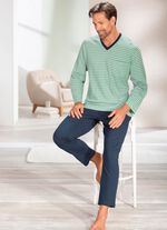 Pyjama met V-hals en open uiteinden 