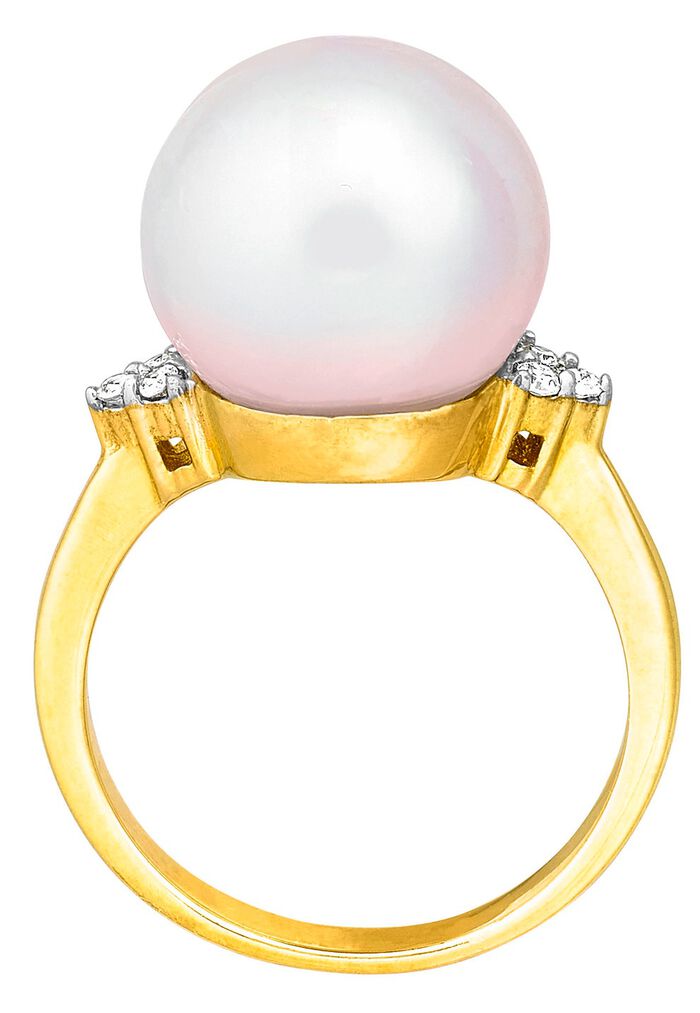 Magische damesring met Zuidzee parel 