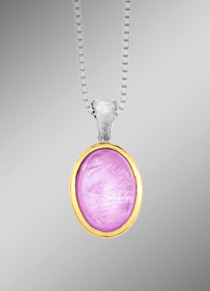 Bicolor hanger met melkachtige kunziet 