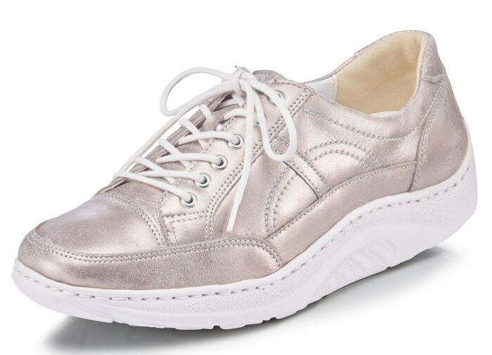 Waldl&auml;ufer, comfortabele dames veterschoenen, breedte H, zool met afrolfunctie CHAMPAGNE