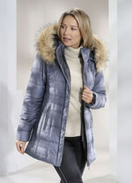 Jas met afneembare capuchon DUIFBLAUW