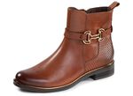 ELENA EDEN, chique dames enkellaarsjes, winterschoenen, breedte G, met rits COGNAC