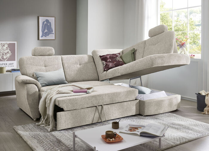 Gestoffeerde hoek met functie BEIGE