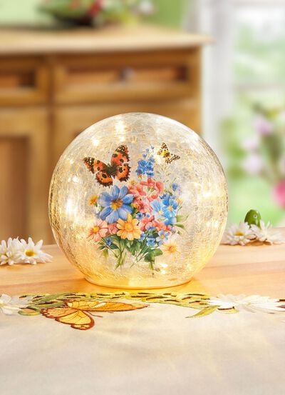 Glazen bol met verlichting 