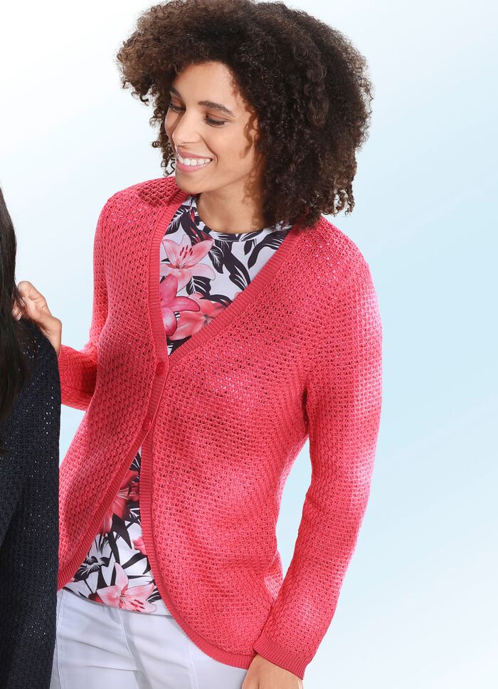 Vest met Ajour-motief LICHTGRIJS M.