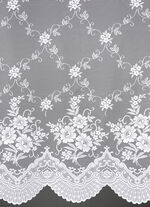 Prachtige lange vitrage met bloesemdessin 