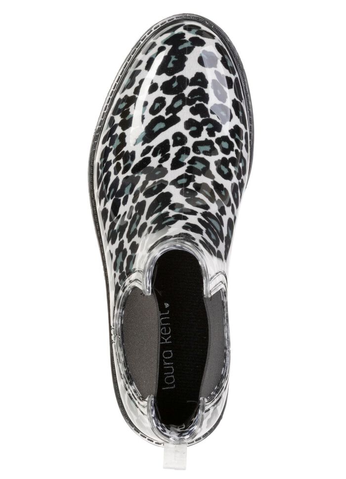 lauragent, trendy regenlaarzen met uitneembare textiel binnenzool ZWART-IJSGRIJS