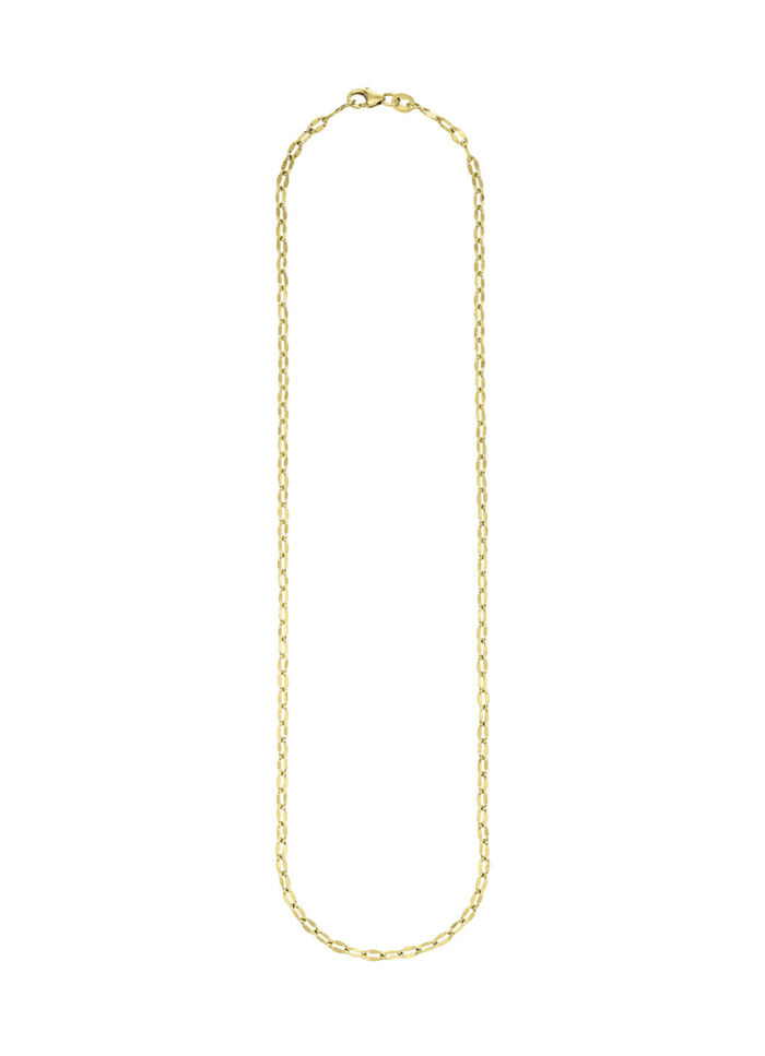 Prachtige fantasieketting gezet in 375/- fijn goud 