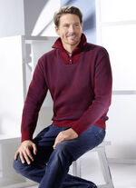 Troyer met korte ritssluiting in 3 kleuren BORDEAUX-BLAUW