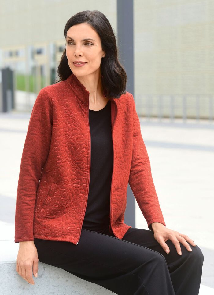 Overhemdjack met doorlopende ritssluiting 