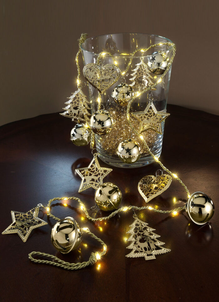 Kerstverlichting, 36 lampjes, gemaakt van metaal GOUD