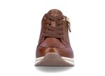 Remonte sneakers met veters en mat gouden bies BRUIN