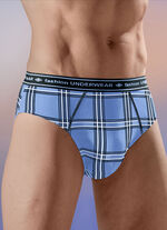 Set van vier slips met elastische tailleband, geruit 