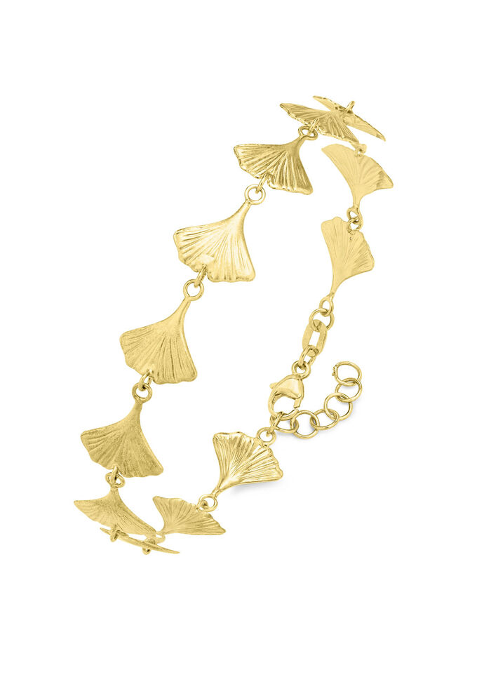 Frosted armband met een geluksbrenger ginkgoblad 