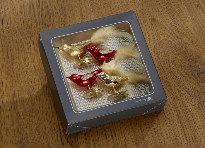 Edele boomversieringen van hoogwaardig Th&uuml;ringer glas ROODGOUD