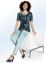 Broek met trendy beensplitten AQUA